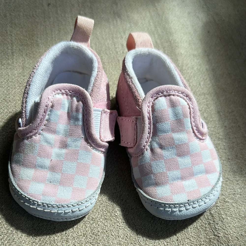 Vans Pink and White Checkerboard Baby Shoes